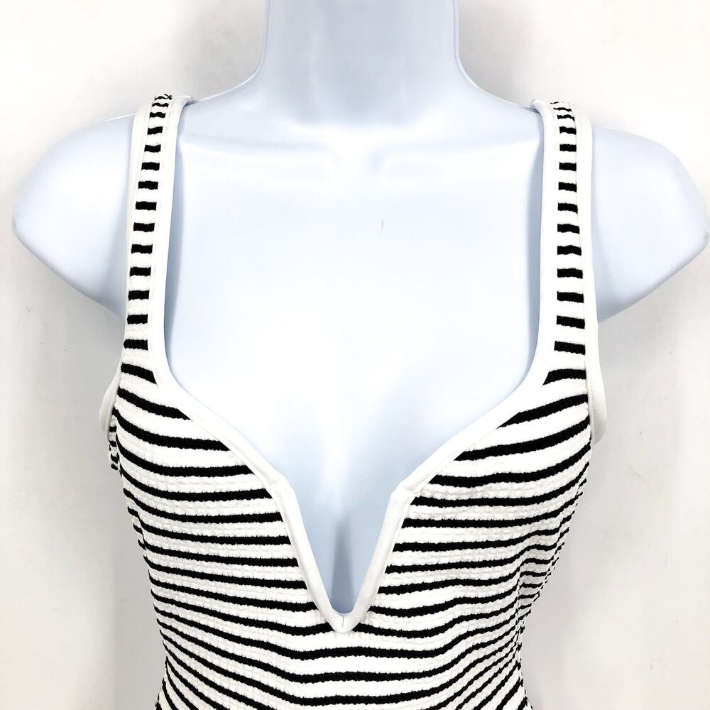 L*SPACE Coco Classic One-Piece Swimsuit Small Black White Sail Along Stripe NWT - Picture 7 of 15